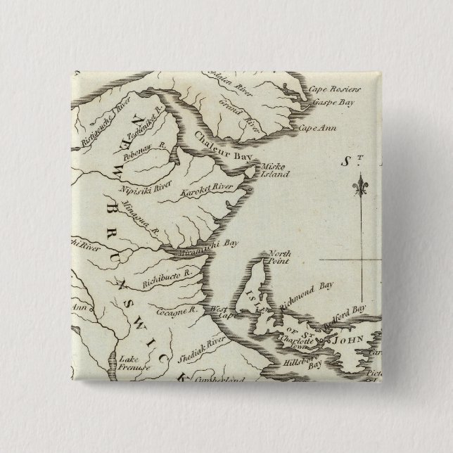 Chapa Cuadrada Nuevo mapa de Nueva Escocia, Nueva Brunswick (Anverso)