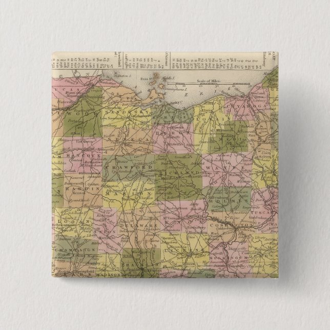 Chapa Cuadrada Nuevo Mapa De Ohio (Anverso)