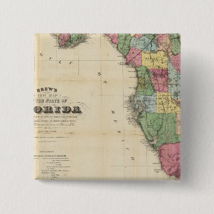 Chapa Cuadrada Nuevo mapa del estado de Florida de Drew