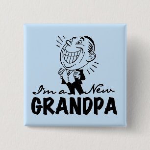 Chapa Cuadrada Nuevos camisetas y regalos sonrientes del abuelo