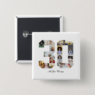 Chapa Cuadrada Número 30 Collage de fotos