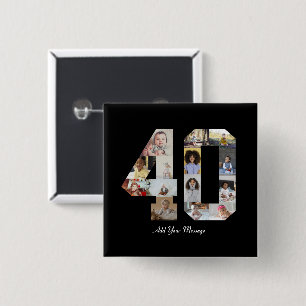 Chapa Cuadrada Número 40 Collage de fotos