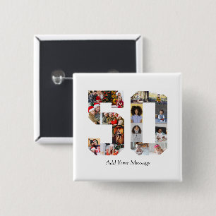 Chapa Cuadrada Número 50 Collage de fotos