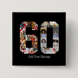 Chapa Cuadrada Número 60 Collage de fotos