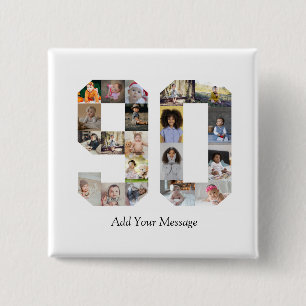 Chapa Cuadrada Número 90 Collage de fotos