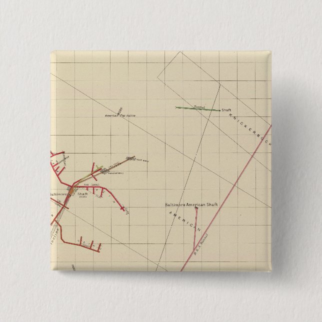 Chapa Cuadrada Número de mapas de minas de Comstock VIX (Anverso)