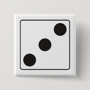 Chapa Cuadrada Números DICE de pips 3 + tu backgr.