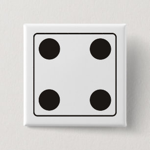 Chapa Cuadrada Números DICE de pips 4 + su backgr.