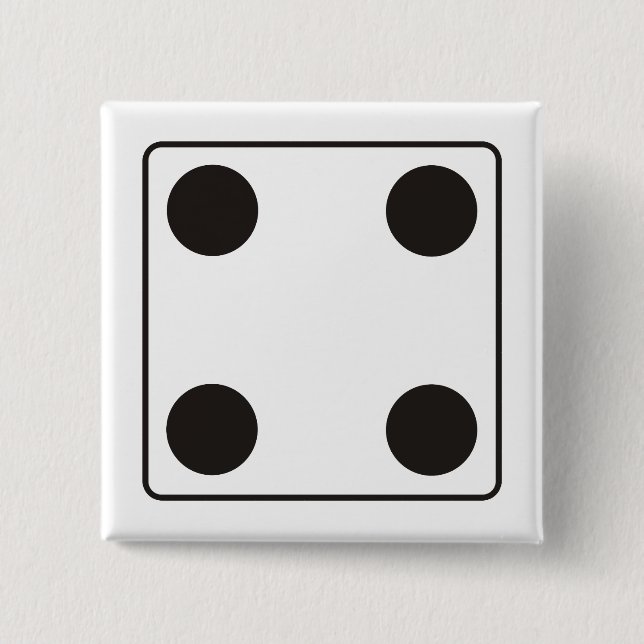 Chapa Cuadrada Números DICE de pips 4 + su backgr. (Anverso)