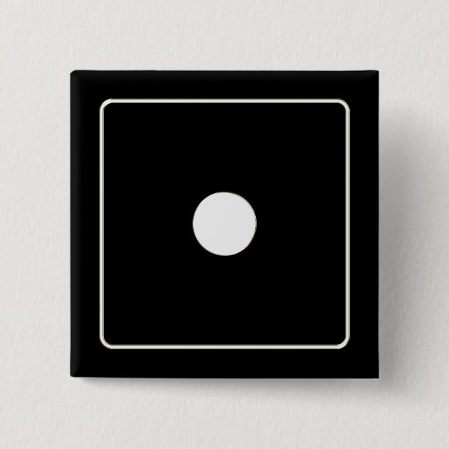 Chapa Cuadrada Números DICE de pips blanco 1 + tu trasero. (Anverso)