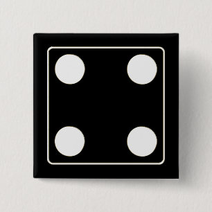 Chapa Cuadrada Números DICE de pips blanco 4 + tu trasero.