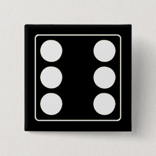 Chapa Cuadrada Números DICE de pips blanco 6 + tu trasero.