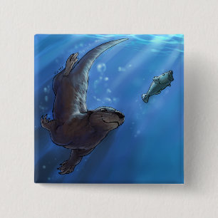 Chapa Cuadrada Nutria de la natación