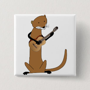 Chapa Cuadrada Nutria que toca la guitarra