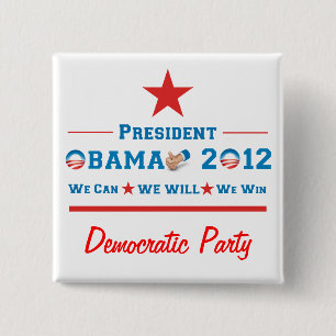 Chapa Cuadrada Obama 2012