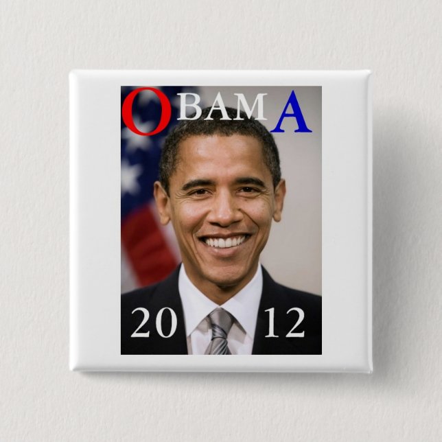 CHAPA CUADRADA OBAMA 2012 (Anverso)