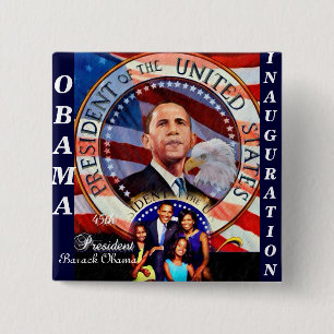 Chapa Cuadrada Obama,45th President USA_ Button
