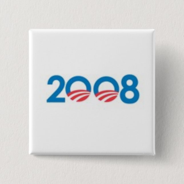 CHAPA CUADRADA OBAMA BIDEN '08 (Anverso)