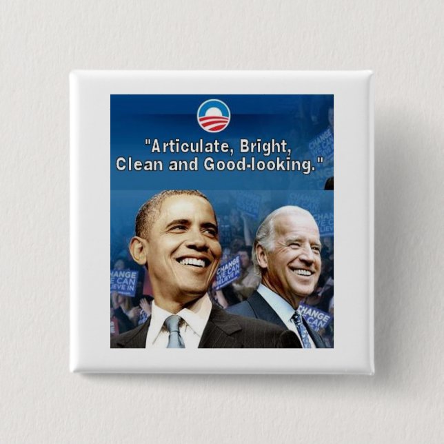 Chapa Cuadrada Obama/botón cuadrado de Biden (Anverso)