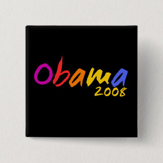 Chapa Cuadrada Obama colorido fresco 2008 botones