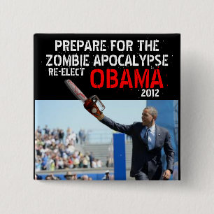 Chapa Cuadrada Obama contra los zombis 2012