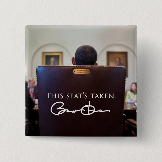 Chapa Cuadrada OBAMA: Este Seat ocupadado (Anverso)