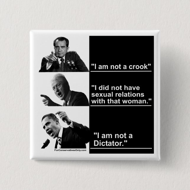 Chapa Cuadrada Obama "no soy dictador " (Anverso)