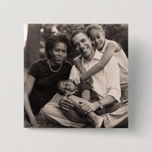 Chapa Cuadrada Obama-Primera familia