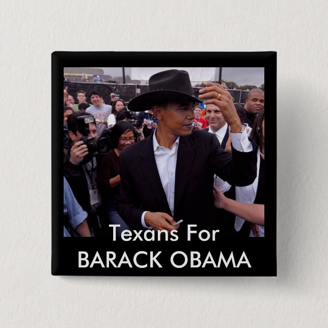 Chapa Cuadrada obama Tejas, Texans para BARACK OBAMA (Anverso)