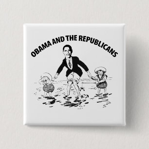 Chapa Cuadrada Obama y los republicanos