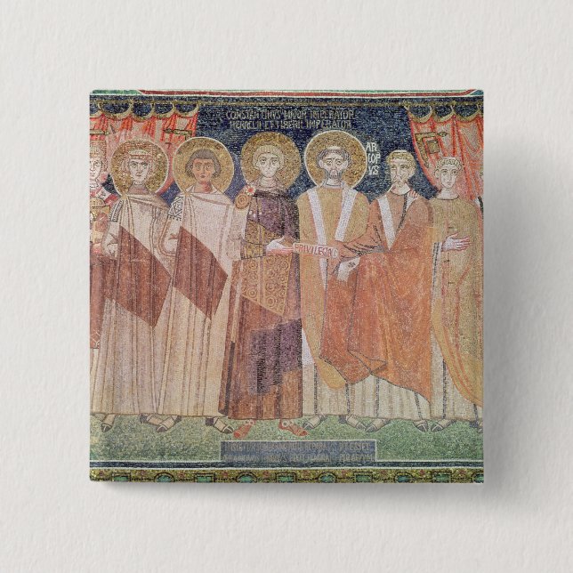 Chapa Cuadrada Obispo de concesión de Constantina IV privilegios (Anverso)