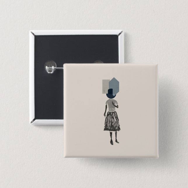 Chapa Cuadrada objet_14_une femme_1 (Anverso y reverso)