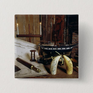 Chapa Cuadrada Objetos de Desk de un capitán del siglo XIX