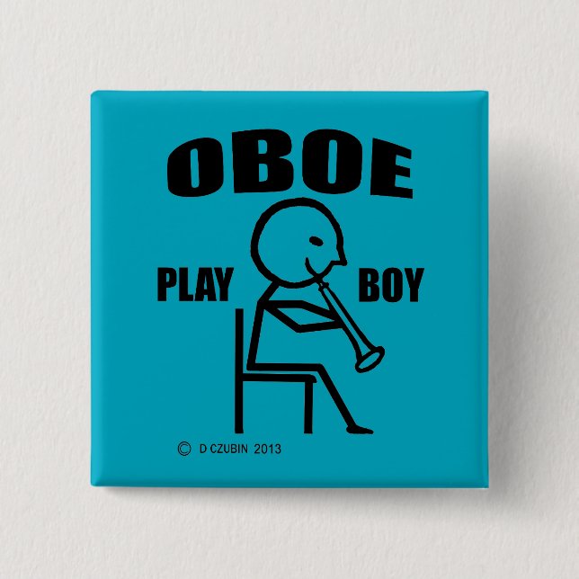 Chapa Cuadrada Oboe Play Boy (Anverso)