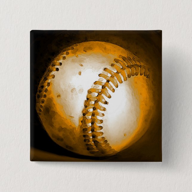 Chapa Cuadrada Obra de arte de béisbol (Anverso)