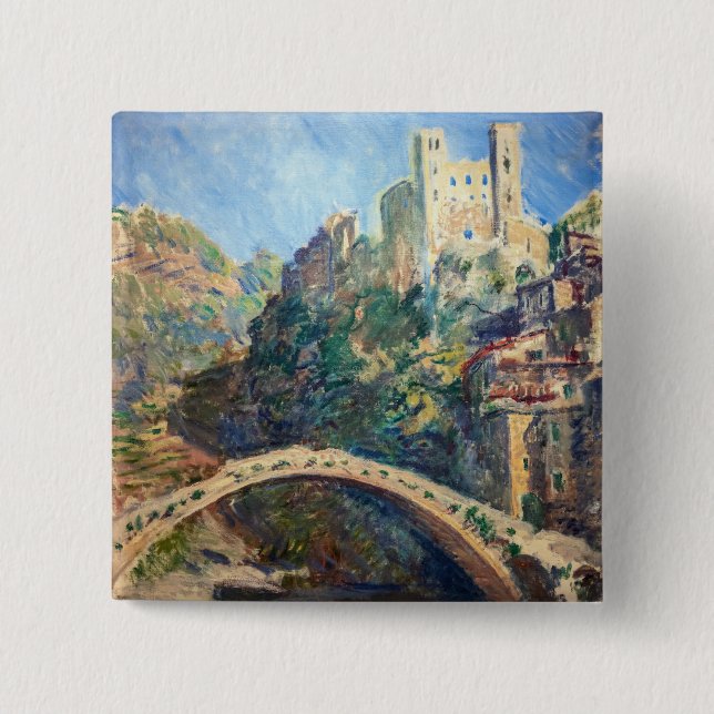 Chapa Cuadrada Obra de arte de Claude Monet - El castillo de Dolc (Anverso)