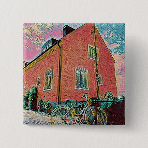 Chapa Cuadrada Obra de arte para ciclismo retro