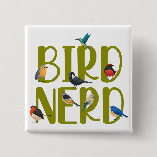 Chapa Cuadrada Observador de pájaro Nerd