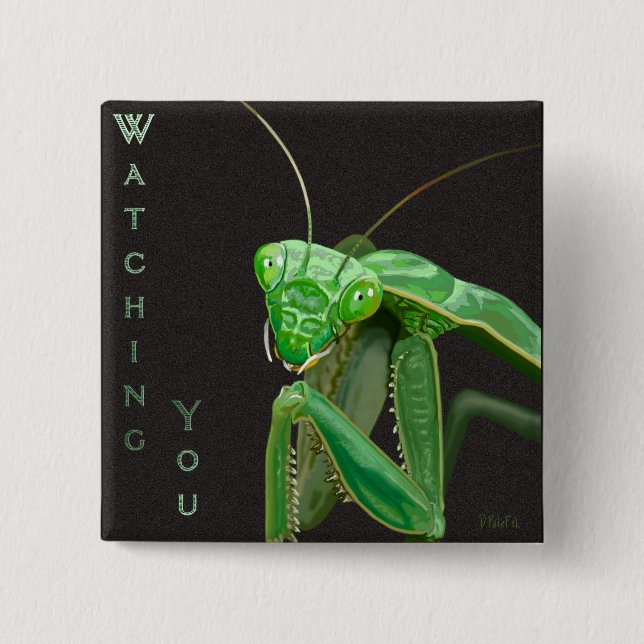 Chapa Cuadrada Observándote - Versión verde (Anverso)