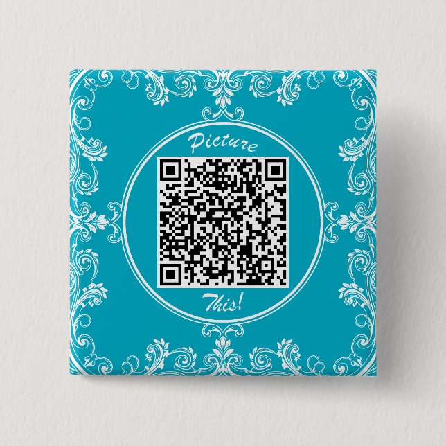 Chapa Cuadrada Obtén un pin con tu propio código QR (Anverso)