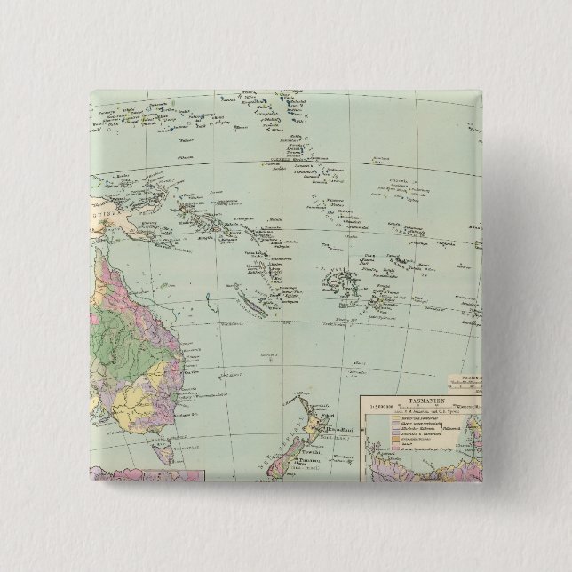 Chapa Cuadrada Oceanien - Atlas Mapa de Oceanía (Anverso)