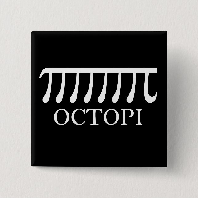 Chapa Cuadrada Octopi - Graciosa Matemática del pulpo Pi (Anverso)