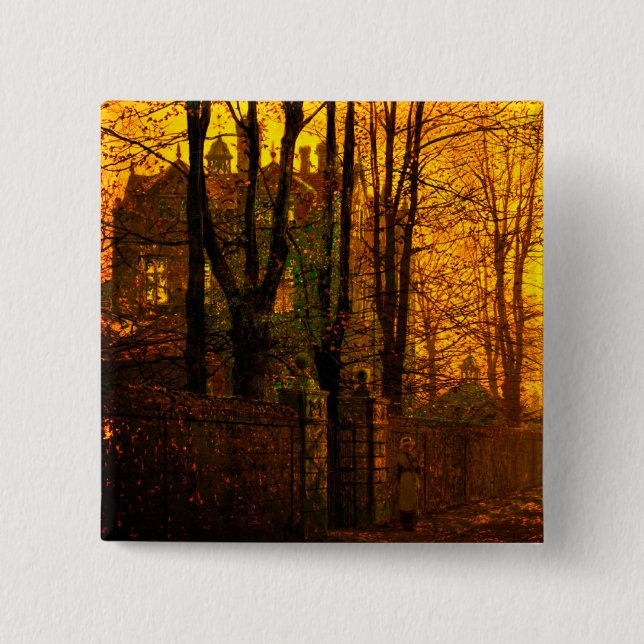 Chapa Cuadrada Octubre después del glow John Atkinson Grimshaw (Anverso)