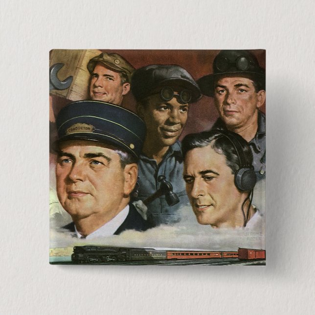 Chapa Cuadrada Ocupaciones empresariales, patriotismo vintage (Anverso)