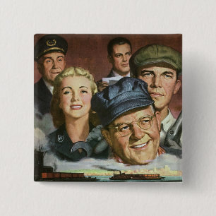 Chapa Cuadrada Ocupaciones laborales, patriotismo vintage patriót