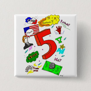 Chapa Cuadrada Ode a cinco botones