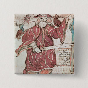 Chapa Cuadrada Odin, con sus dos cuervos, Hugin y Munin