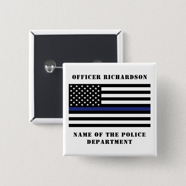 Chapa Cuadrada Oficial de policía personalizado policía de la Lín (Anverso y reverso)