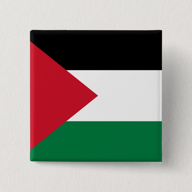 Chapa Cuadrada oficialmente bandera del Estado de Palestina (Anverso)