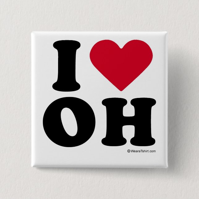CHAPA CUADRADA OHIO - "AMO EL OH" "QUE AMO OHIO" (Anverso)